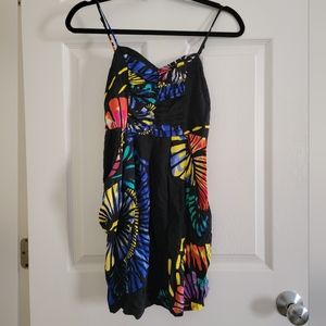 M Black Floral Summer Dress with Pockets
